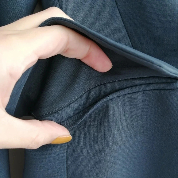 Theory Brixmill Betoken Virgin Wool Single Breasted Blazer Suit Jacket Blue 0 - Picture 10 of 17